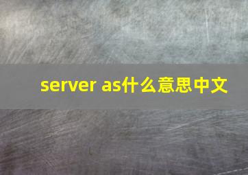 server as什么意思中文